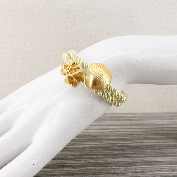 Tory Burch Shell Logo Rope Bracelet Ivory OS - Picture 6 of 12